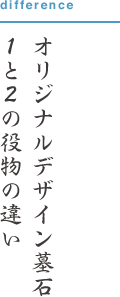 オリジナルデザイン墓石１と２の役物の違い